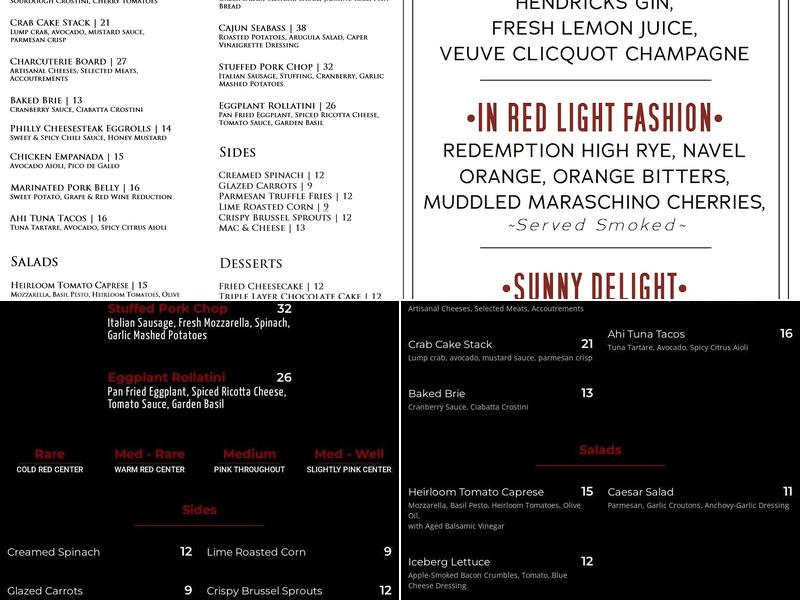 Red Light Palm Beach Menu