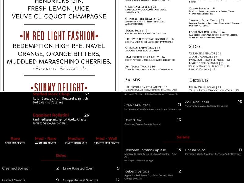 Red Light Palm Beach Menu