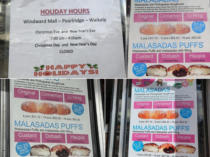 Leonard's Malasada Mobile Menu