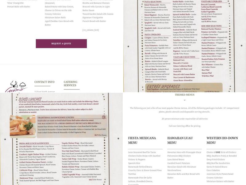 Cuomo Catering Menu