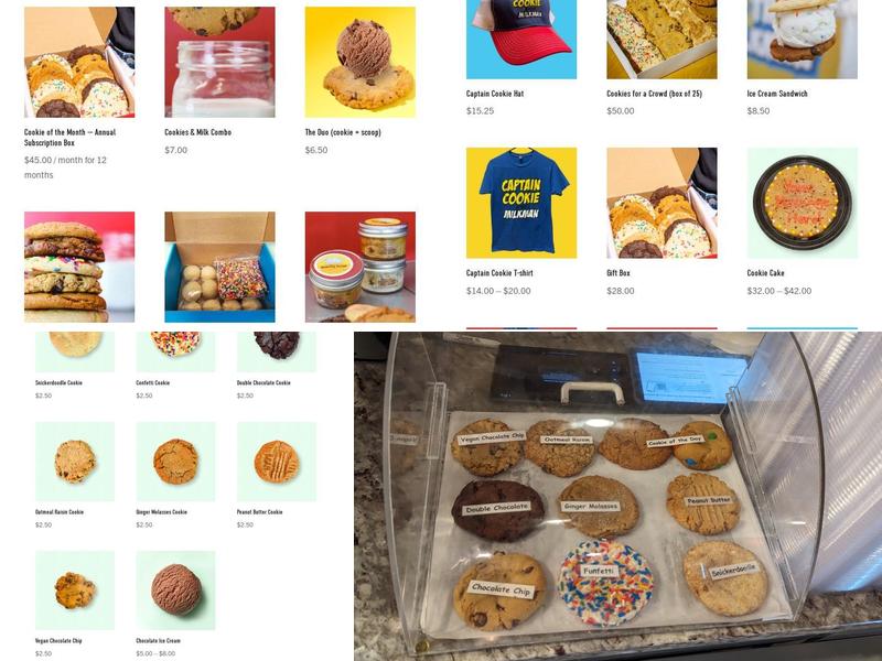 Captain Cookie & the Milk Man Menu