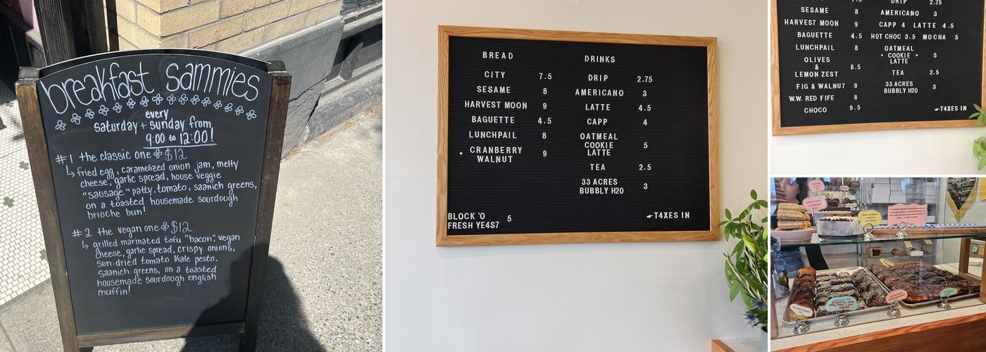 Working Culture Bread Menu