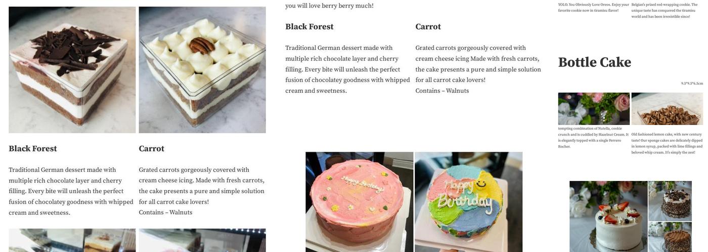 Euphoria Cake & Dessert Menu