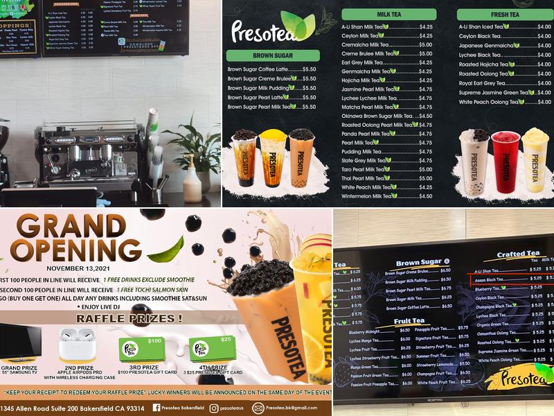 Presotea Allen Menu