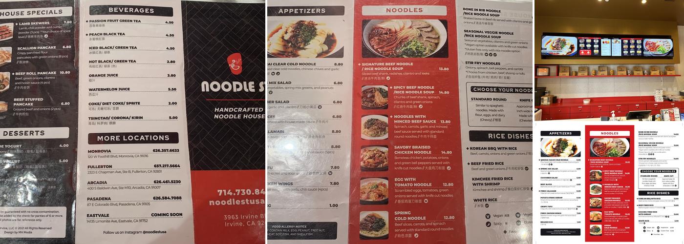 Noodle St. Irvine Menu