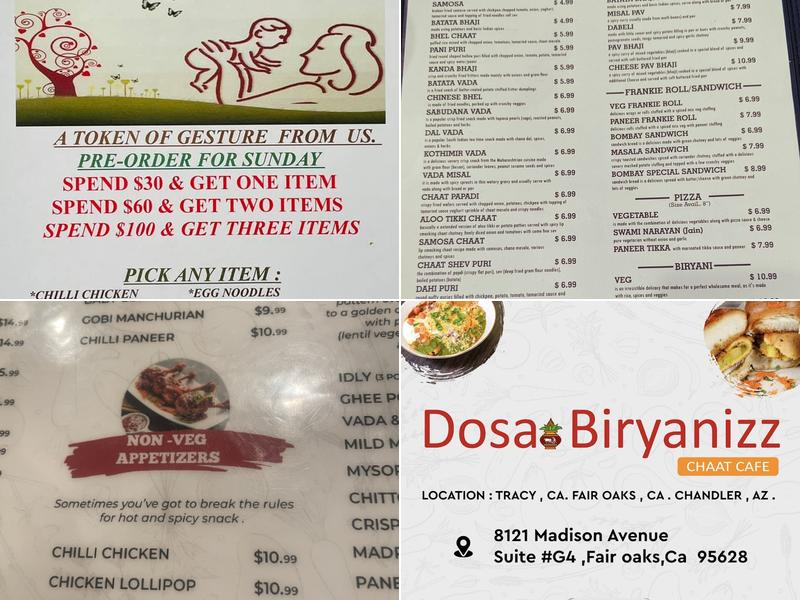 DOSA BIRYANIZZ CHAAT CAFE Menu