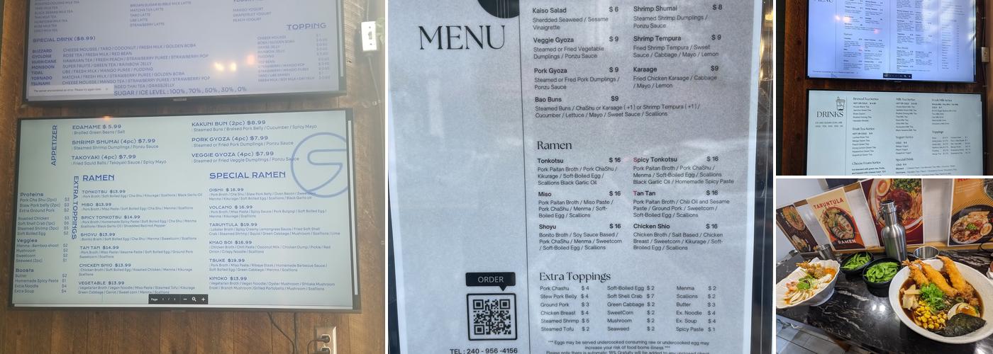 Oishii Ramen Cafe Menu