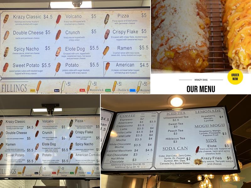 Krazydog Menu