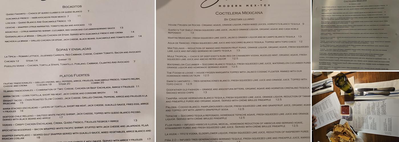Sueno Menu
