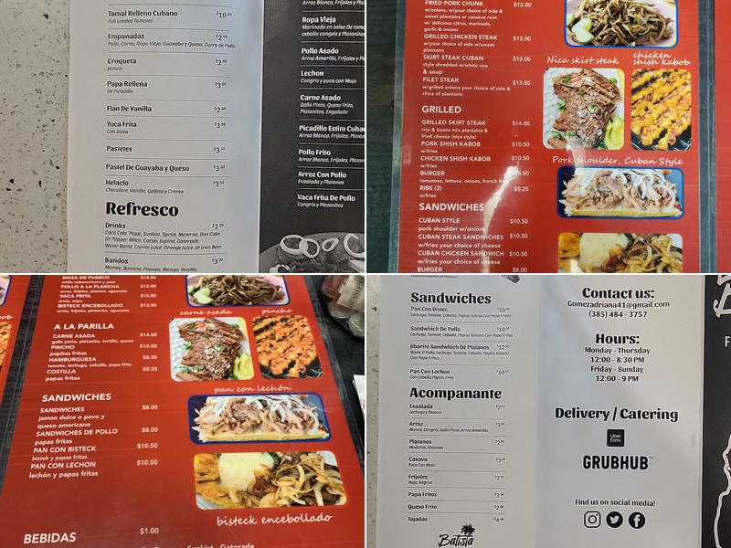Batista Food & Grill Menu