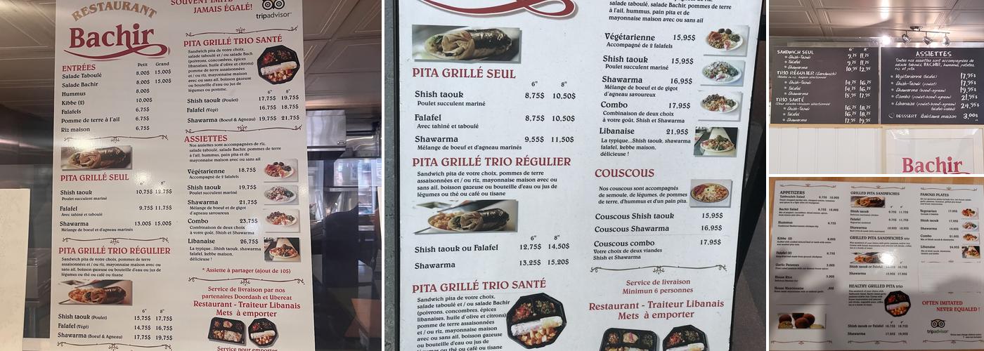 Restaurant Bachir Menu