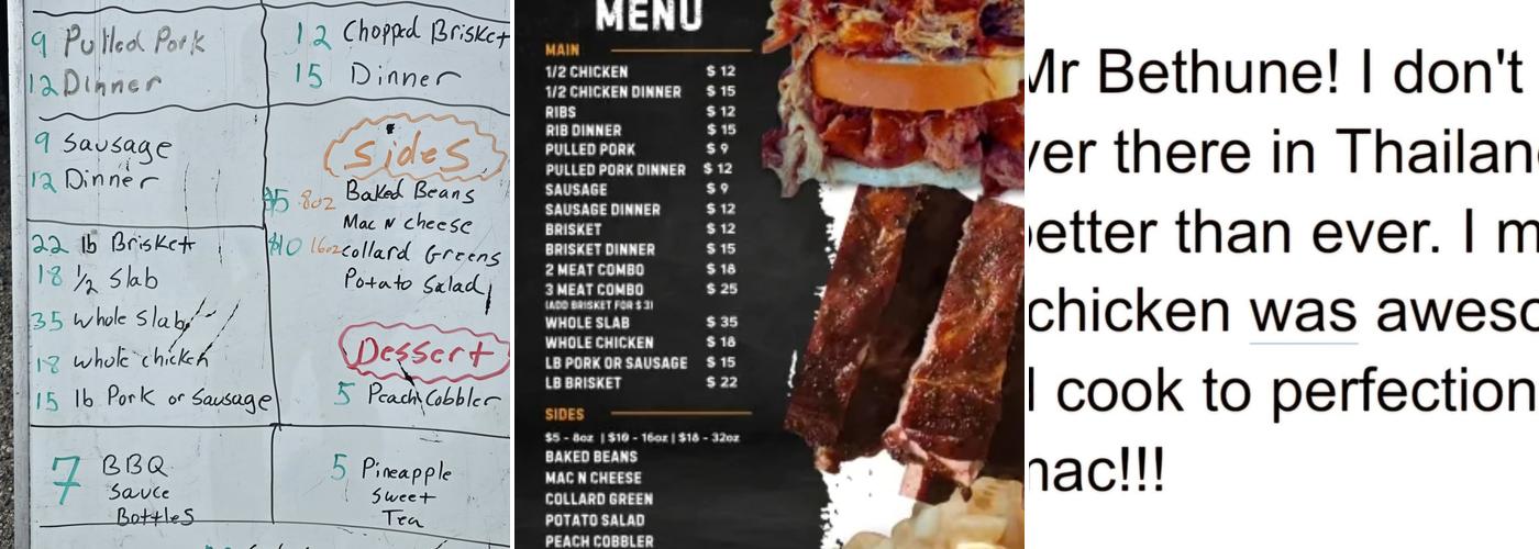 Bethune's BBQ Menu
