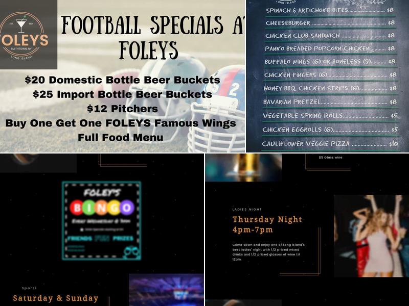 FOLEYS Smithtown Menu