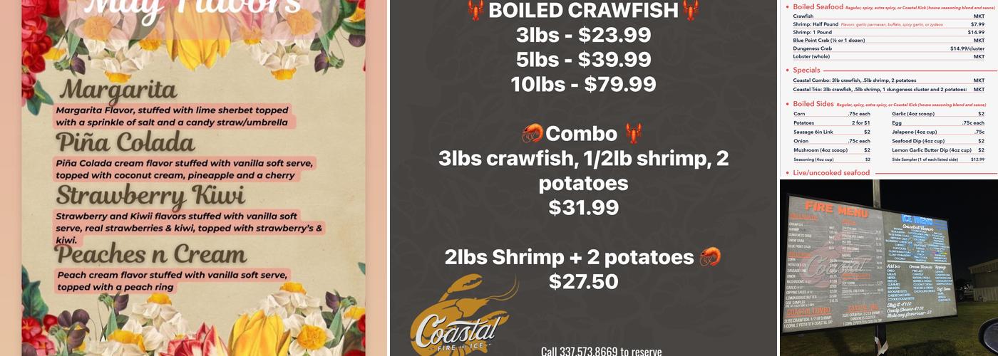 Coastal Fire & Ice Menu