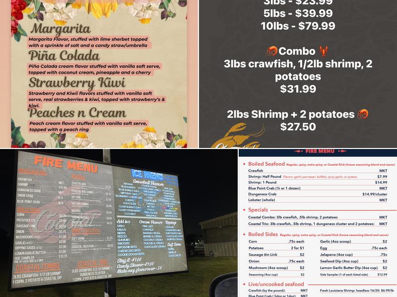 Coastal Fire & Ice Menu