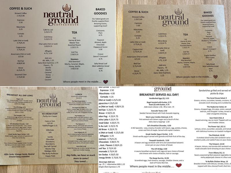 Neutral Ground Coffeehouse - Pittsford Menu