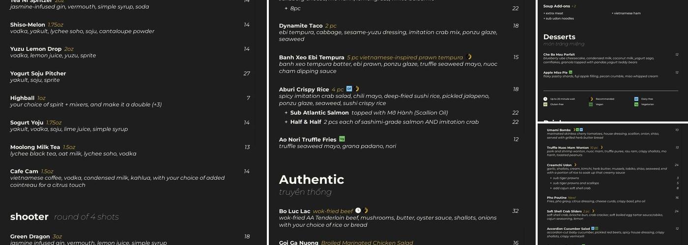 District Eleven Menu