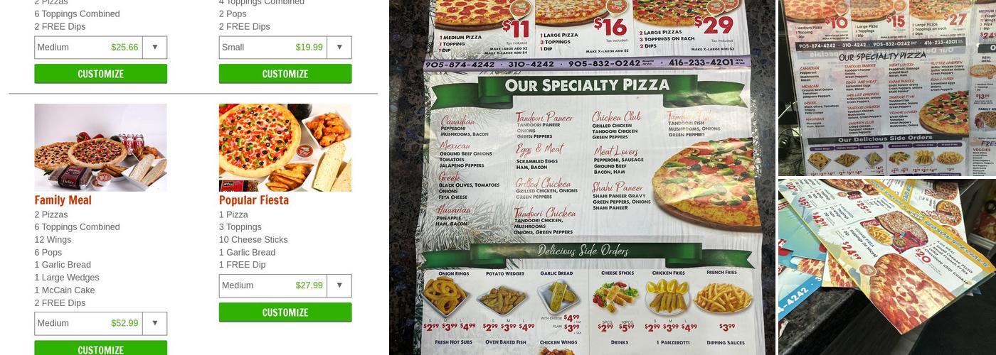 Popular Pizza Menu