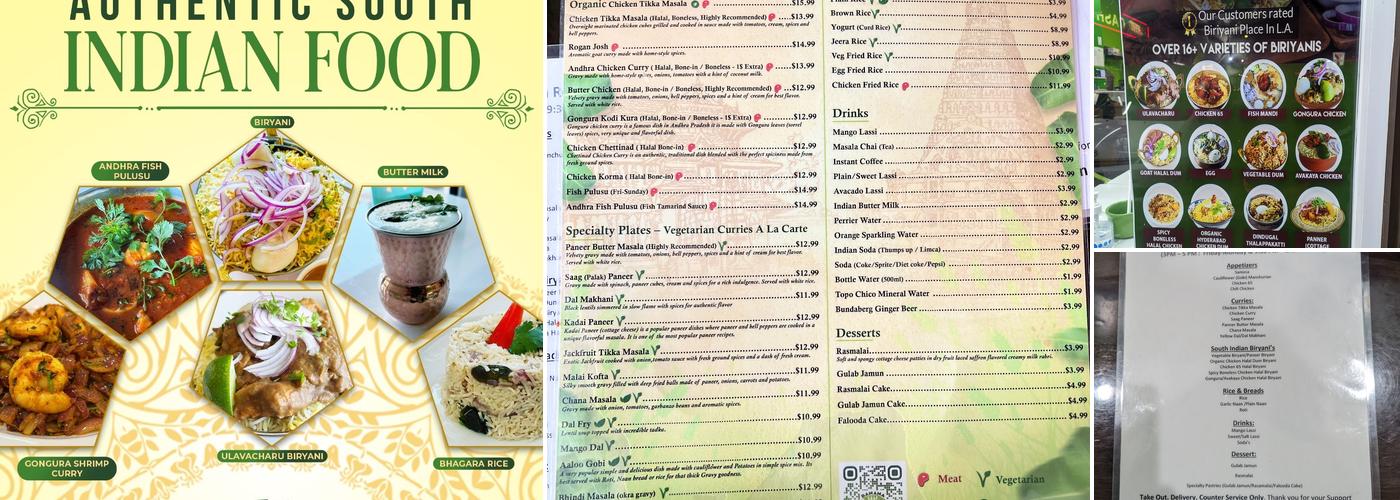 Banana Leaf - Indian Restaurant in Culver City Menu