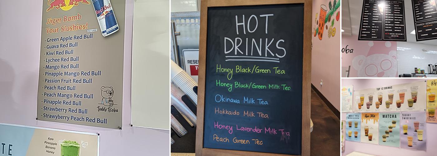 Teddy Boba Menu