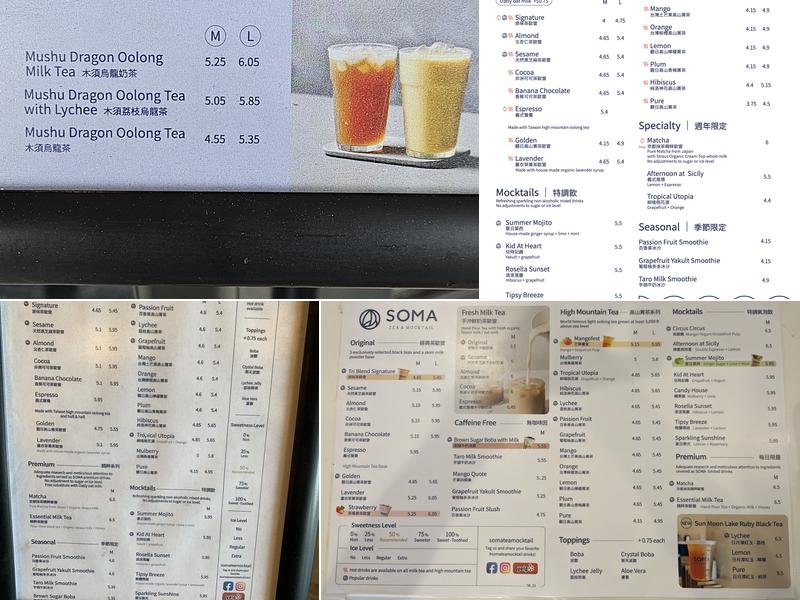 SOMA Tea & Mocktail - Irvine Menu