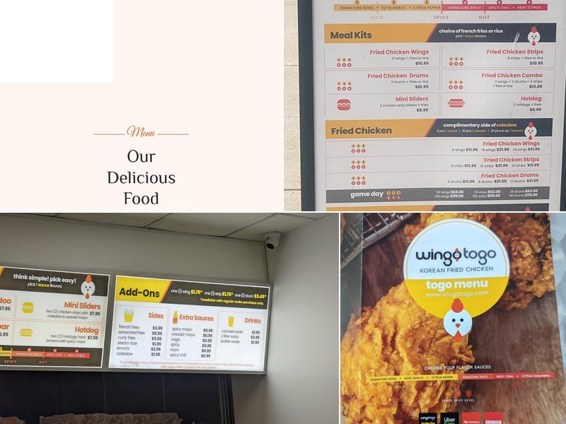 WingoTogo Menu
