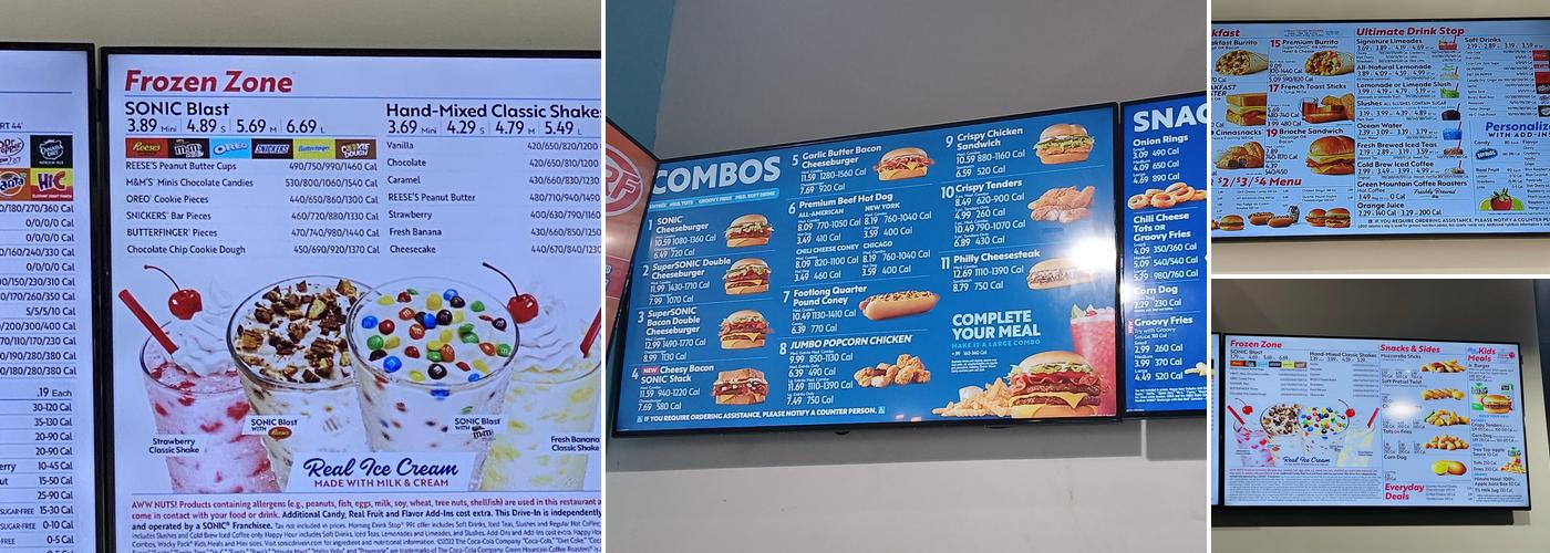 Sonic Drive-In Menu