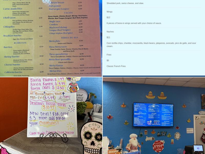 Blue Tortilla Restaurant Menu