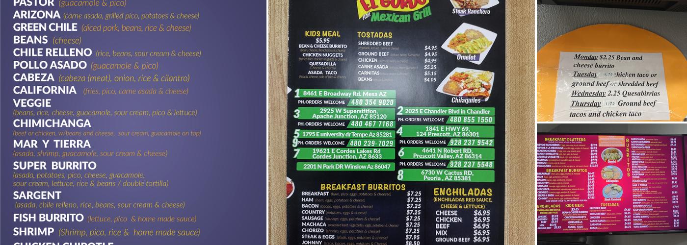El gordo Mexican grill #5 Menu