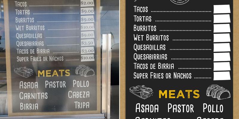 Yanez Tacos Tulare Menu