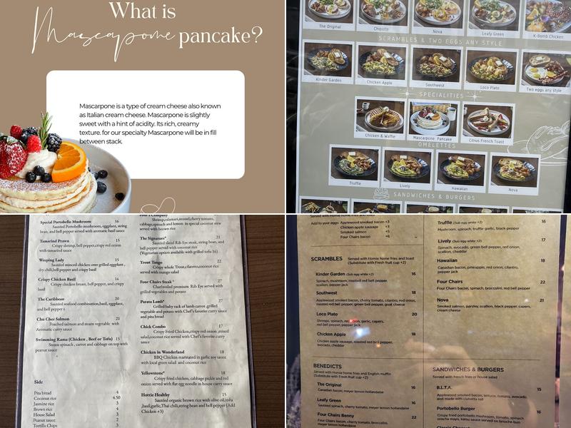 Four Chairs Menu