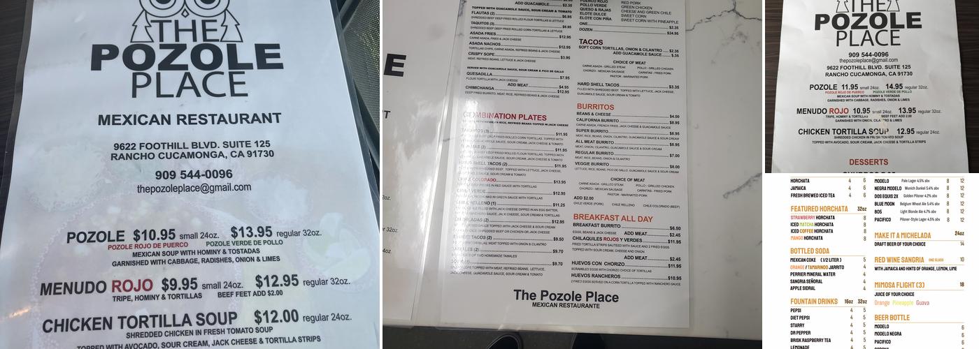 The Pozole Place Menu
