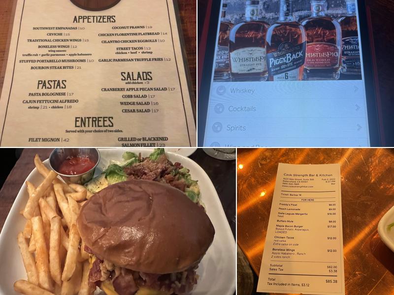 Cask Strength Bar and Kitchen Menu