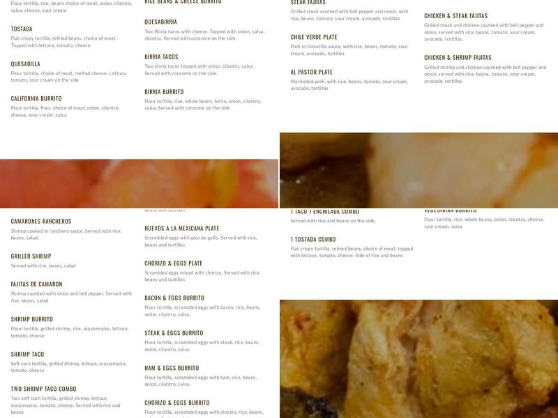 Taqueria Ay Jalisco Express Menu