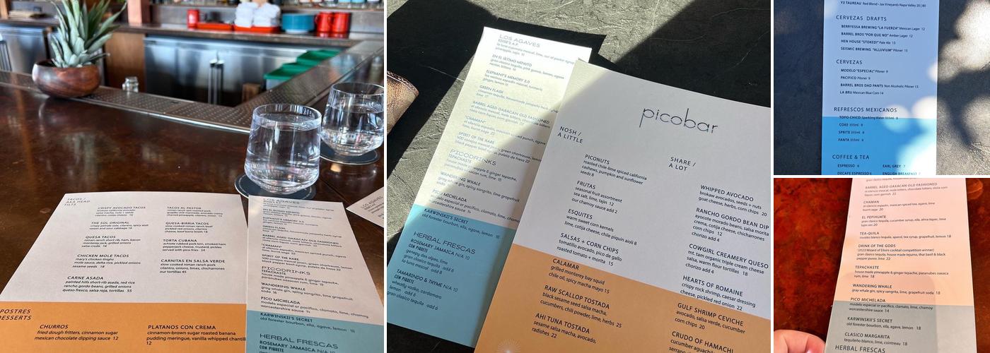Picobar Menu