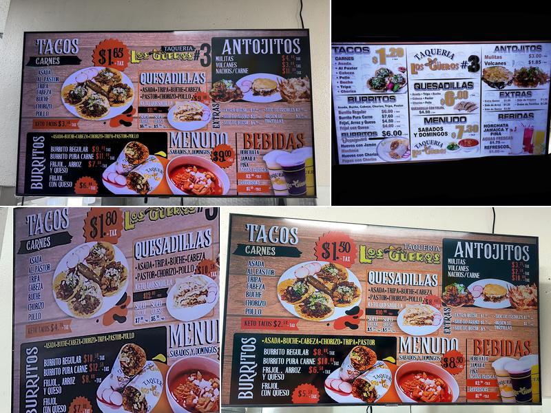Taqueria los gueros #3 Menu