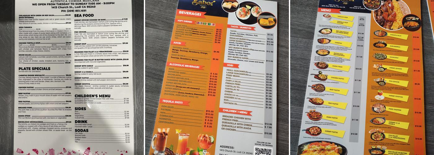 Sabor Menu