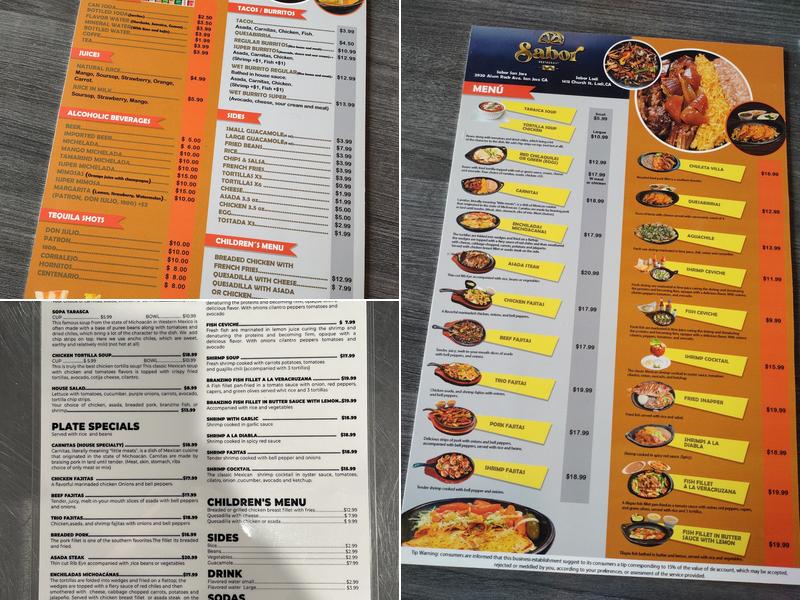 Sabor Menu