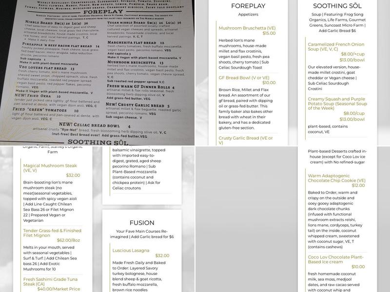 Sōl St Pete Bistro Menu