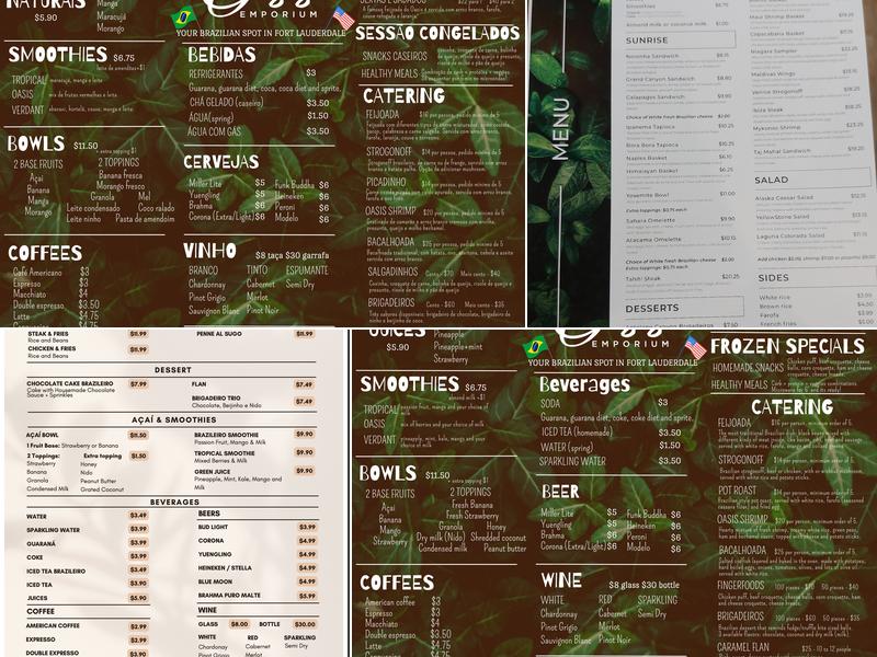 Brazileiro Restaurant & Grocery Menu