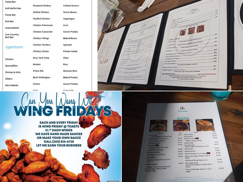Toaste Augusta Menu