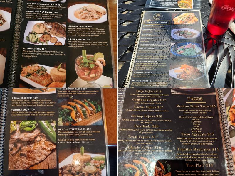 Anejo Modern Mexican Cuisine Menu