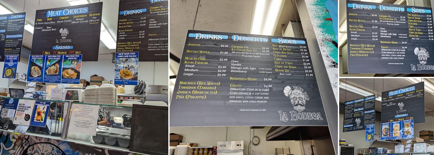LA BODEGA TACO BAR Menu