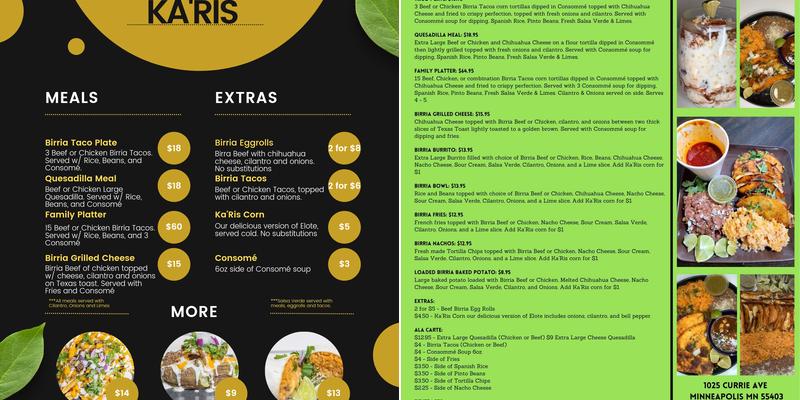 Dishesbykaris Menu