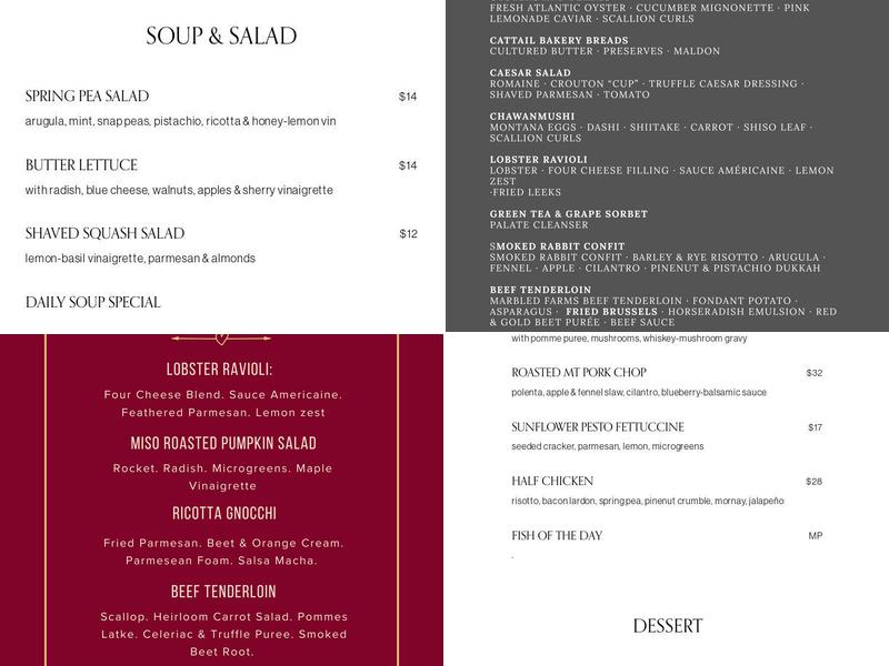 One Legged Magpie Menu
