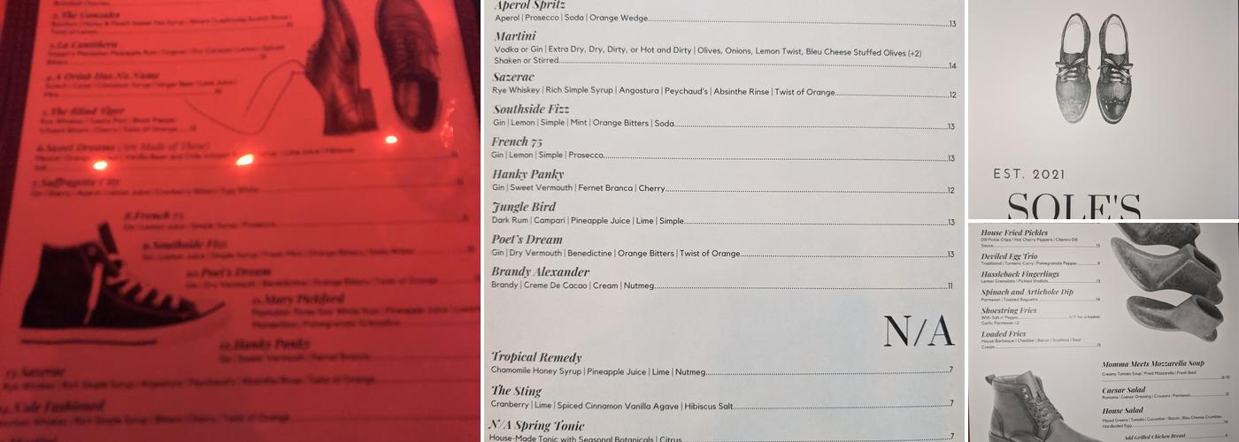 Sole's Menu