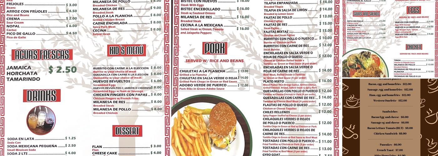 Los Cazahuates Restaurant Menu