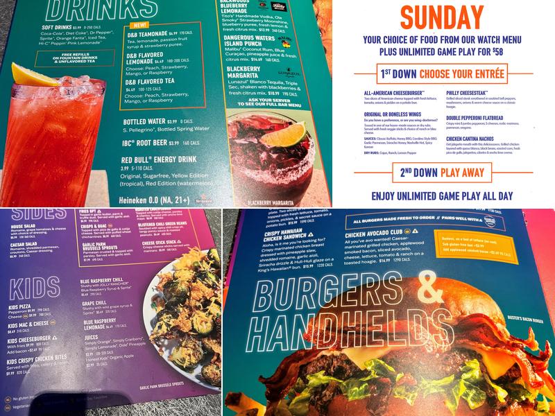 Dave & Buster's Brooklyn Menu