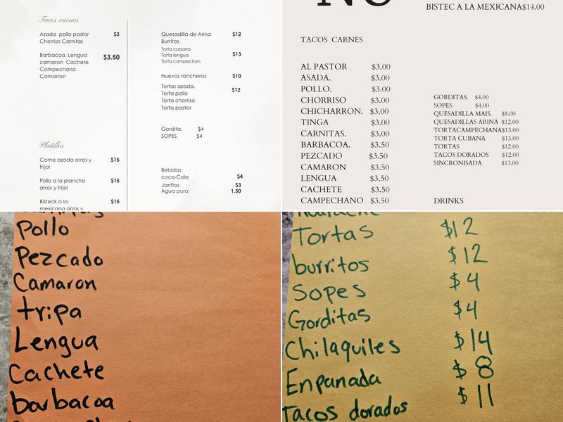 Taqueria Los Canarios Menu