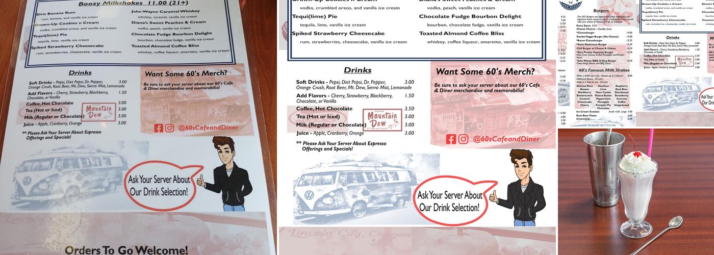 60's Cafe & Diner Menu